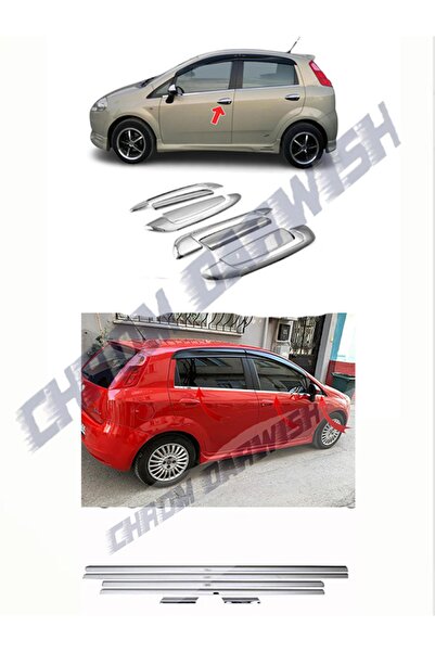 darwish Fiat Grande Punto  Uyumlu Cam Çıtası 4 Parça ve Kapı Kolu 8 Parça 200...
