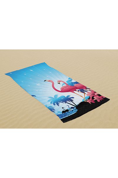 Erays Home Πετσέτα θαλάσσης με στάμπα Erayshome Flamingo