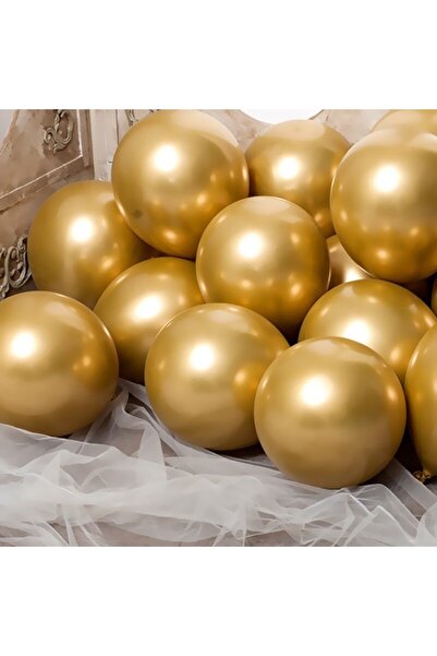 DÜVENCİ TİCARET 10 Metallic Gold Balloons