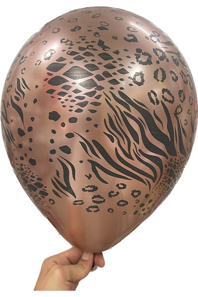 eğlencemarketi Safari Snake Patterned Chrome Copper Balloon 10 Pieces