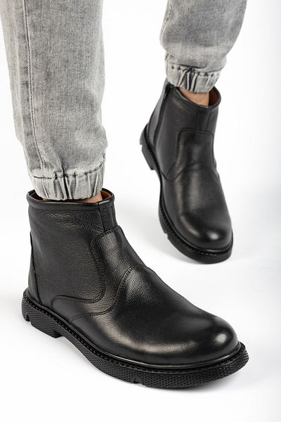 Deripabuc Genuine Leather Men's Black Leather Boots Mrd15-0502