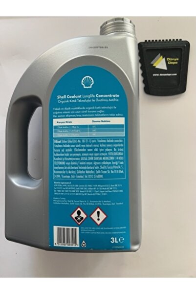 SHELL Coolant Longlıfe Konsantre Kırmızı Antifriz 2022 Üretim Buz Kazıyıcı Hediyeli
