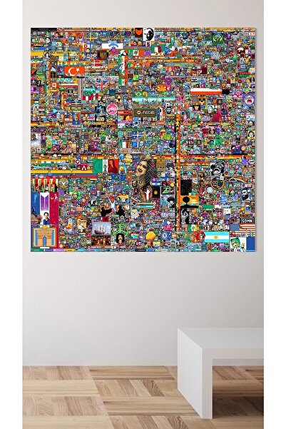 KRTFWD Tablou decorativ pe pânză Reddit R Place