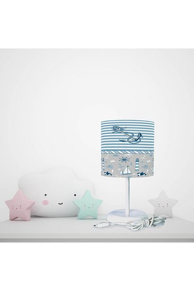 BAMBAŞKA MODA Sailor Pattern Blue Lampshade