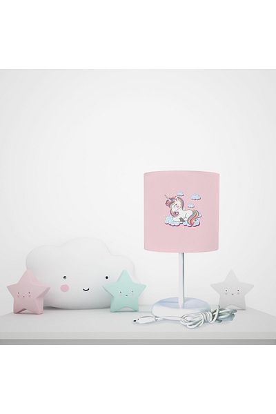 BAMBAŞKA MODA Unicorn Pink Colored Lampshade