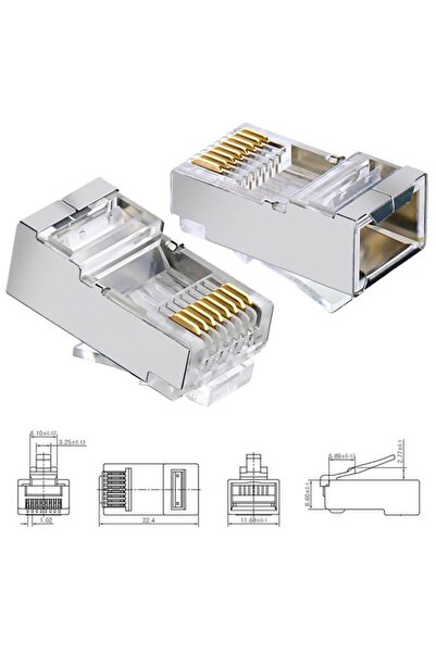 Vigor Cat6 Metal Rj45 Jack Konnektör Uç Lan Ethernet Jak - 25 Adet