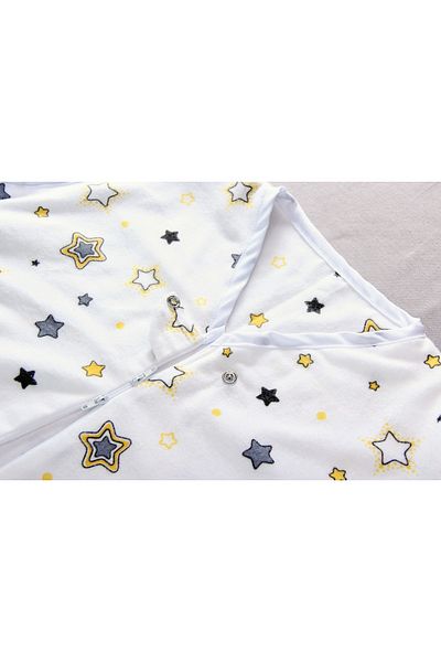 DİDABABY Star Pattern - 100% Cotton Winter Sleeping Bag, 21-24 Degree Room
