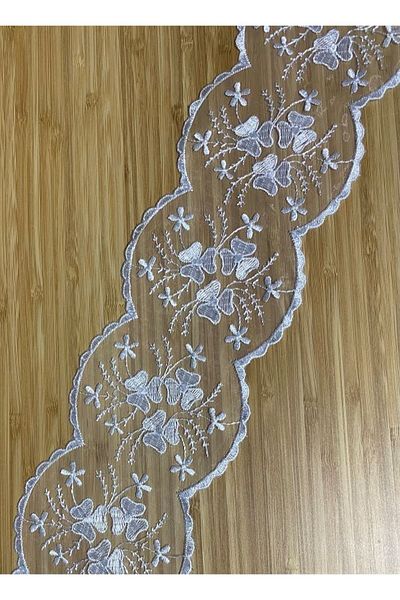 Nazarone Organza Guipure 10.5cmx1meter. White.