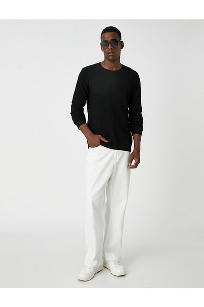 Koton Basic Textured Sweater Crew Neck