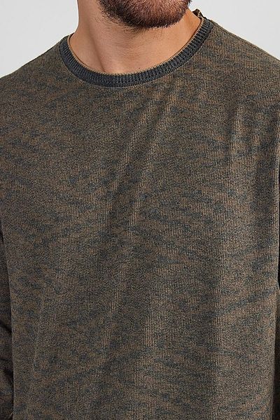ENQUE Ανδρικό πλεκτό φούτερ με σχέδιο κανέλας - Crew Neck