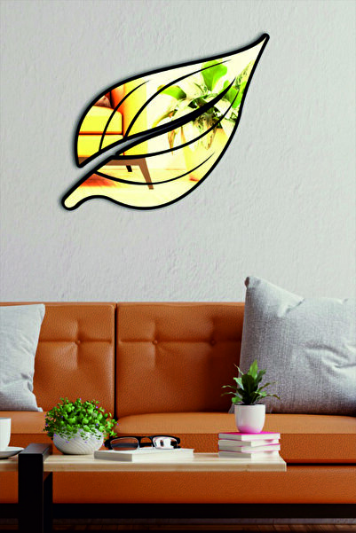 CANNAS Ayna Dekor Duvar Yaprak Figürü Pleksi Ayna Süsü