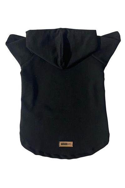 Monopetz Hooded Sweatshirt Dog And Cat Clothes & Dress - Plain Black