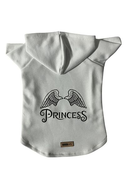 Monopetz Hooded Sweatshirt Dog And Cat Outfit & Dress - White Princess