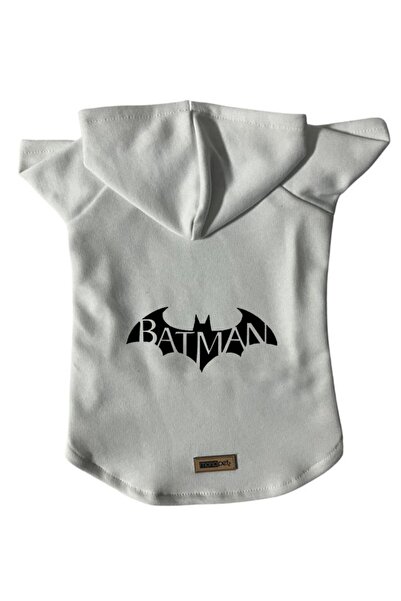 Monopetz Hooded Sweatshirt Dog And Cat Outfit & Dress - White Batman