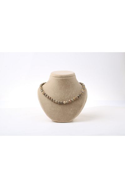 OSMANLI DEĞERLİ TAŞ Certified Fossil Coral Natural Stone Necklace 8 Mm, M516