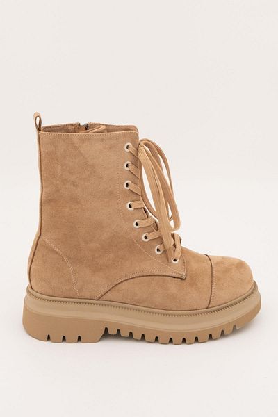 Modabuymus Polle Ten Suede Lace-Up Soldier Mail Daily ελαφριές μπότες με χοντρή σόλα