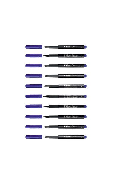 Faber Castell Faber-Castell Multimark Acetate Pen Permanent S Series Blue 1523 51 (10 Pieces Box)