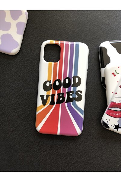 izzytech حافظة إطلاق نمط Good Vibes من جلد الغزال الداخلي مع حماية للكاميرا ا...