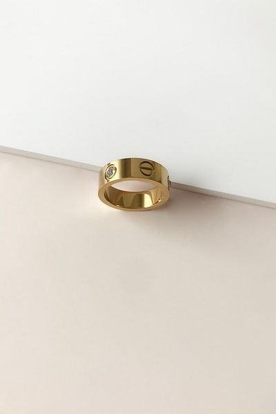 SilverStone Zircon Stone Thick Model Steel Ring