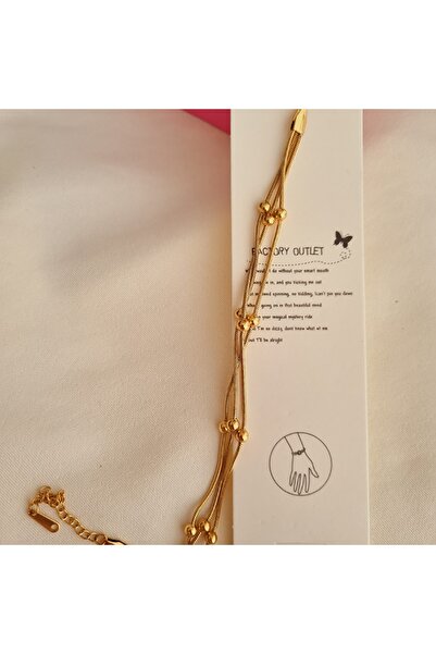 stainles steel Gold 316l Çelik 3'lü Top Kadın Bileklik