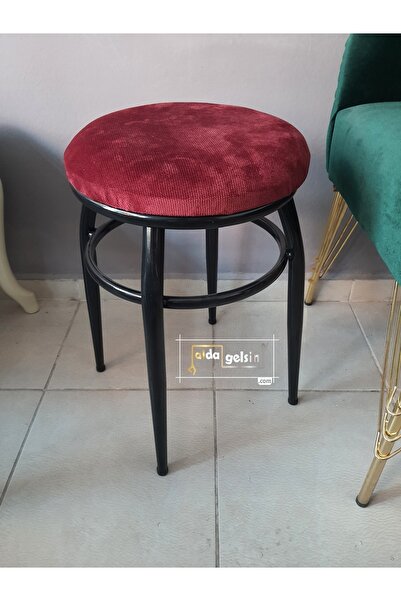 aldagelsin Mutfak Balkon Teras Ofis Krom Tabure Kara Inci