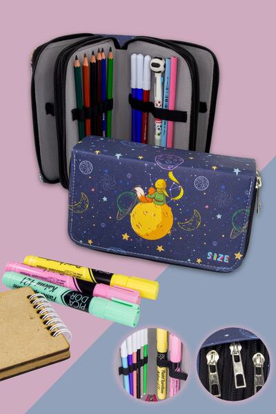 Size Μολυβοθήκη K.prenss Vegan δερμάτινη με τρία διαμερίσματα (θήκη για στυλό)