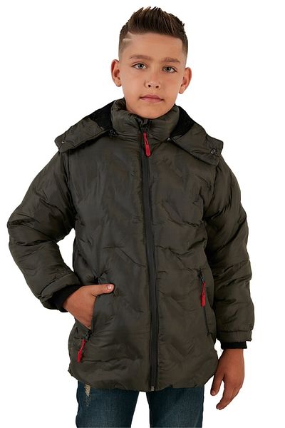 LifeForModa Boy's Plush Lined Removable Hooded Waterproof Coat 5053