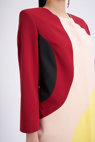 Balizza Color Transition Collarless Trench Coat