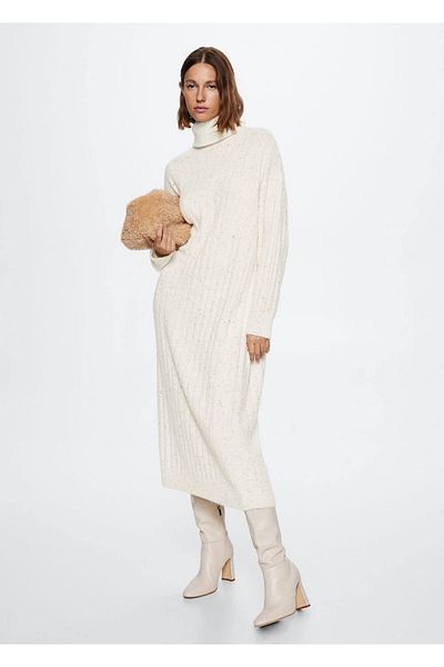 MANGO Woman Women's Ecru Dress