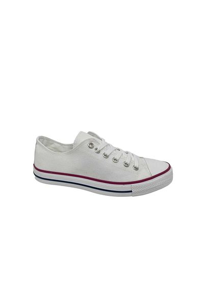 Zerhan Unisex White Lace-up Linen Shoes