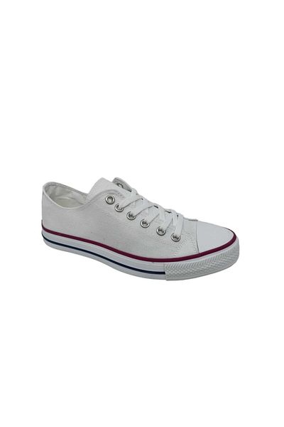 Zerhan Unisex White Lace-up Linen Shoes