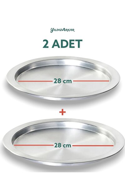 YILDIZ ARKAR Alüminyum Künefe Kadayıf Tepsisi Tabağı 2 Adet 28 Cm (34CM)