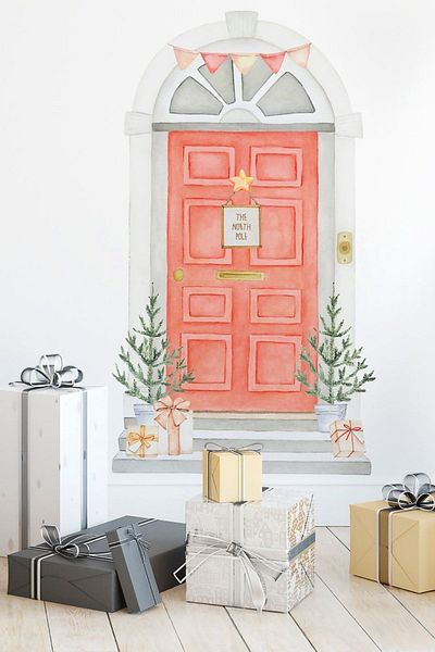 Grafikup Autocolant de perete pentru camera copiilor Red Door