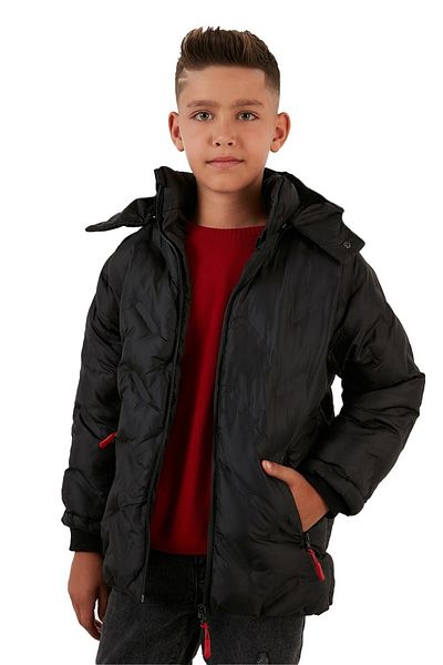LifeForModa Boy's Plush Lined Removable Hooded Waterproof Coat 5053
