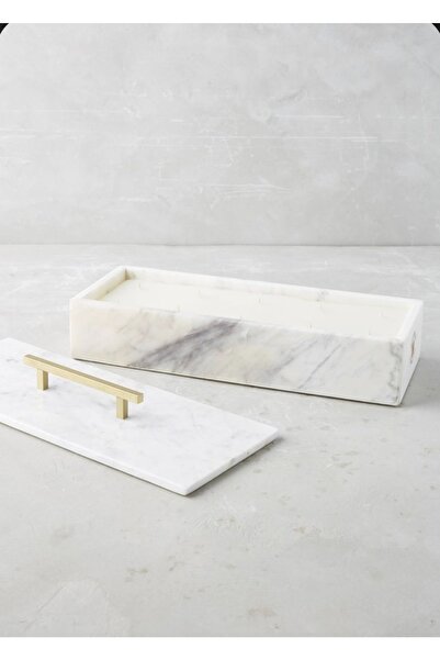 Modestmar Doğal Beyaz Mermer Organizer & Düzenleyici & Kapaklı Kutu & Mermer ...