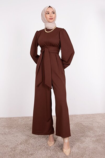 HB MODA COLLECTİON Wrapped Wide Belt Hijab Jumpsuit