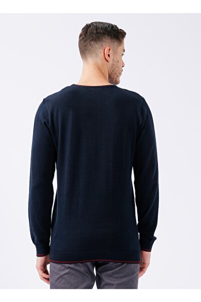 U.S. Polo Assn. Bisiklet Yaka Lacivert Erkek Kazak Kolon