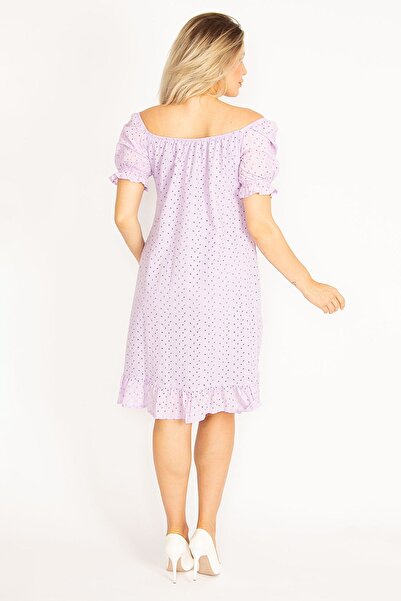 Şans Delikis Вишита ткана віскозна тканина на підкладці Комір і рукава на гумці Спідниця в складку Спідниця в складку Плаття 65n34480