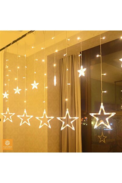 TechnoSmart Yıldız Perde Led Işık Animasyonlu Eklenebilir Fişli