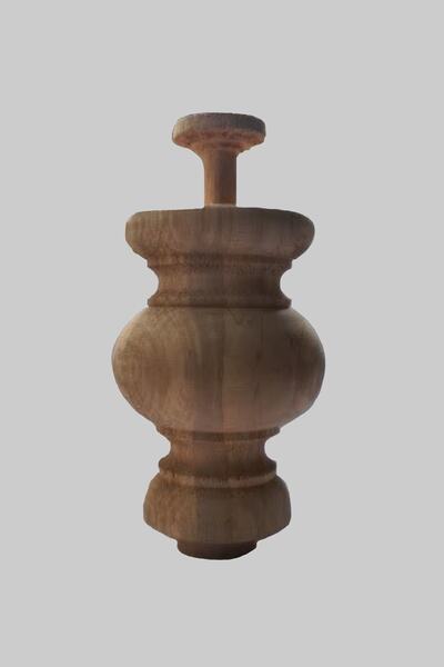 famesmob Oymalı Ahşap Torna Ayak Komidin-dresuar-koltuk Ayağı Desenli 12 Cm