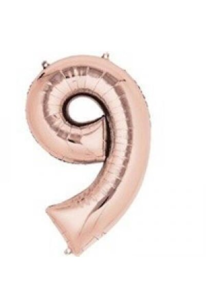 kidspartim 9 Number Rose Gold Foil Balloon 72 cm