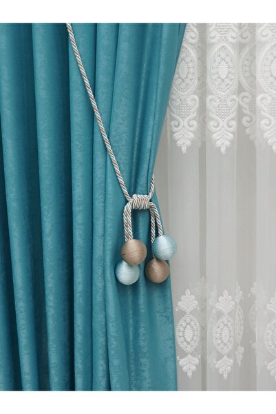 FAONN Modern Sarım 4 Toplu Braçol Kornışe Takmatik Ipli Tavan Perde Aksesuarı...