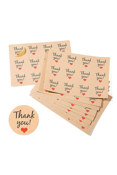 ENGINPRINT 90 Kraft Heart Thank You Tags