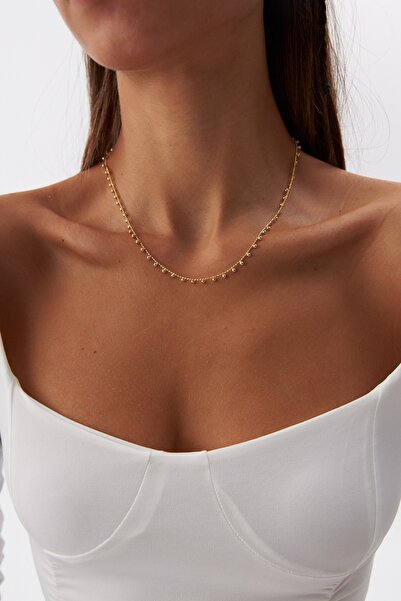 YAVUZ KUYUMCULUK 14 Ayar Altın Dorika Toplu Tek Sıra Kolye