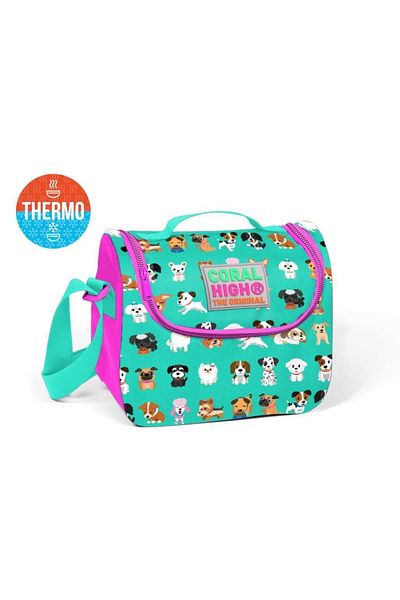 Yaygan Coral High Kids Water Green Dog Patterned Thermo Lunch Box