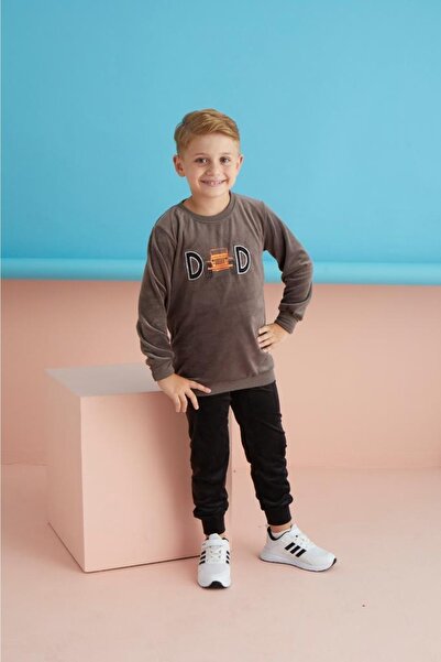 Ayans Pijama Ponki Kadife Çocuk Pijama Takımı