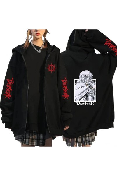 GALASHOP Berserk Anime Fermuarlı Hoodie Model 108