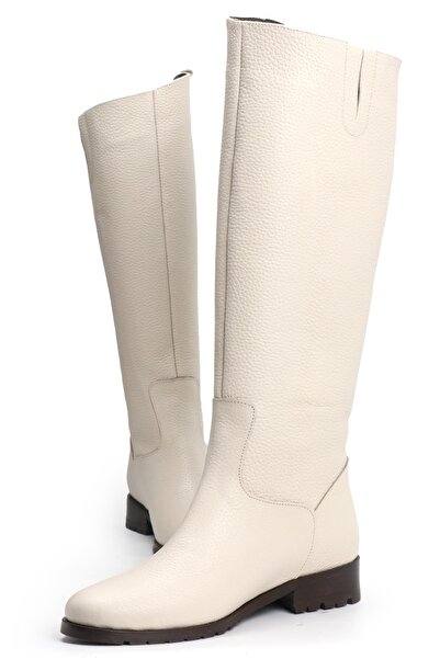 OZ AYAKKABI Bej Kadın Deri Çizme K23post04051