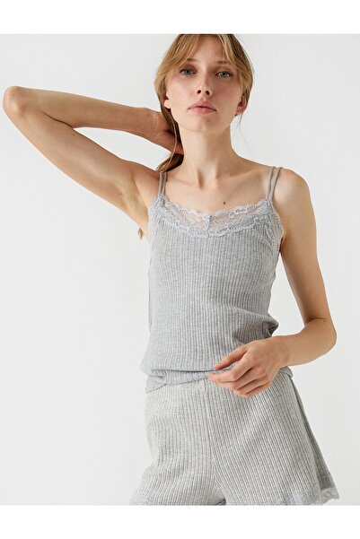 Koton Tanktop mit dünnen Trägern und Spitzendetail