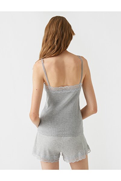 Koton Tanktop mit dünnen Trägern und Spitzendetail